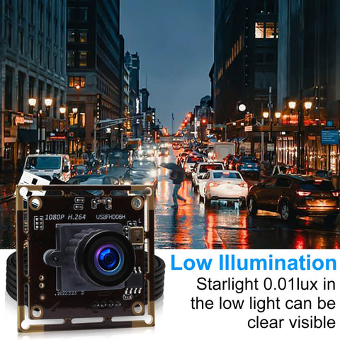 Low Light USB Camera With Built In Microphone, 2MP 1080P HD Web Cam, Sony IMX322 Sensor, night city background