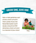Grow one give one promotion for Breathable Fabric Raised Garden Bed 3 Cu Ft No Assembly Needed Reusable Weatherproof Outdoor Planter