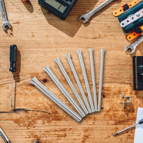 Awesome 7 Piece Spring Tube Bender Set For Plastics And Copper Pipes Hand held Benders 1/4 To 5/8 Inch includes eight metal bending tools.