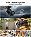 8 Channel 3K Lite HD-TVI Security System for indoors or outdoors with AI human and vehicle detection night vision metal CCTV cameras.
