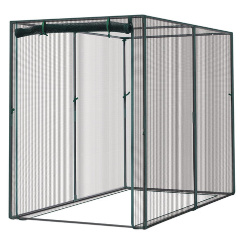 Garden Crop Cage For Plants With Zippered Door, Heavy Duty Wind Resistant Plant Protection Tent For Outdoor Gardens, 6.6 Ft By 3.9 Ft By 5.3 Ft Raised Bed Cover, Easy Setup Frame Keeps Pests And Weather At Bay