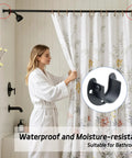 Four Pack U Shaped Closet Rod Brackets 1 Inch Versatile Wardrobe Rod Holders For Closet Curtains Heavy Duty Mounting Hardware No Fuss Install Adjustable Depth 0.9 To 2.2 Inches Fits 26 Mm Opening Diameter black U-shaped bracket mounted for bathroom shower curtain rod