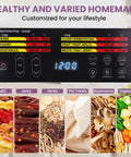 Control panel of Slick Food Dehydrator With Nine Stainless Steel Trays And Handy Remote Control Plus Robust Eight Hundred Watt Motor.