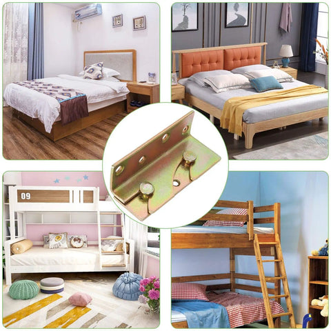 Heavy Duty Bed Rail Fittings With No Mortise Bed Brackets And Rust Proof Galvanized Steel Connectors showcasing bedroom setups and brackets.