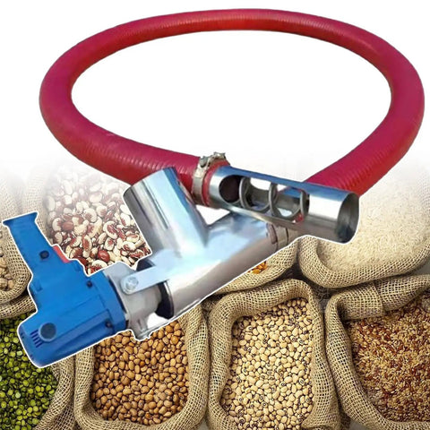 Portable 1500W Grain Screw Conveyor Auger Pump for fast transfer of grain, cement, sand, and powders, featuring a 1.5M tube.