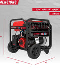 Powerhouse 5000 Watt Portable Generator Gas And Propane With CO Sensor Shutdown Heavy Duty 223cc OHV Engine dimensions on display