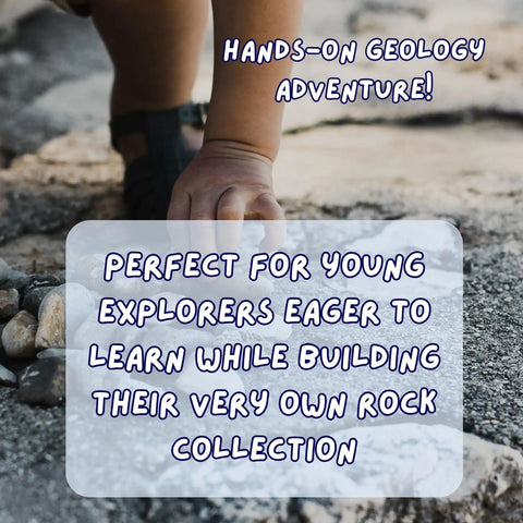STEM Rock And Mineral Kit For Kids With 30 Real Geology Specimens Hands On Viewer Identification Tools And Testing Tools Geology Set For Young Geologists Ages 8 And Up, child holding rocks