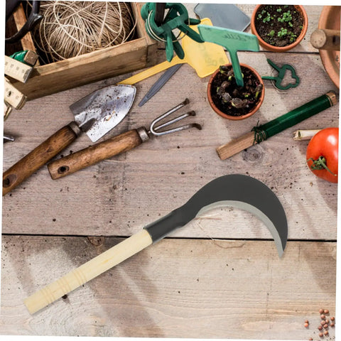 Long Handled Hand Scythe For Weeding In The Garden With Heavy Duty Manganese Steel Blade Japanese Style Garden Tool On Wooden Table