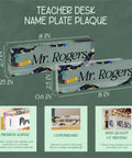 Customizable Teacher Desk Name Plate in 12 Designs and 9 Fonts, Available in 2 Sizes, Acrylic Office Name Plate Gift for Teachers