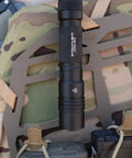 ProTac 2L X USB 500 Lumen Tactical LED Flashlight With Ten Tap Programmable Switch on tactical vest