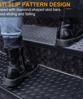 Non Slip Rubber Stair Treads 29.69 By 9.85 Inches Six Pack Durable Outdoor Step Mats with nosing, diamond grip pattern in use