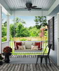 Low Profile 48 Inch Ceiling Fan No Light For Indoor Or Outdoor Use Damp Rated Flush Mount Matte Black With Five Blades Sea Wind 53118 Patio Porch Garage Living Room Ready installed on porch ceiling