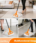 Heavy Duty Commercial Floor Mop With 55 Inch Handle And Three Interchangeable Heads Ultra Absorbent Cotton Loop for tile cleaning.