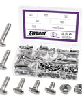 European 40 Series M8 Drop In Bolts And Nickel Flange Nuts Kit 120 Pieces T Slot Hardware Set with compartment box
