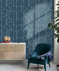 Peel And Stick Geometric Blue Textured Wallpaper For Walls And Furniture Renovation Self Adhesive Removable Contact Paper