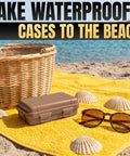 Small Waterproof Box For Hiking And Travel Portable Hard Case With Foam Padding And Tether Loops on beach blanket
