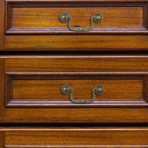 Antique Bronze Cabinet Pulls Set Of 4 With 3.5 Inch Center Hole 88mm Vintage Dresser Handles on wooden drawers