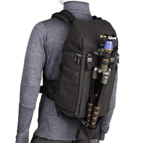 Urban Access 13 Side Loading Camera Backpack With Quick Access Side Panels And Rear Panel Entry 13 Inch Laptop Pocket front view