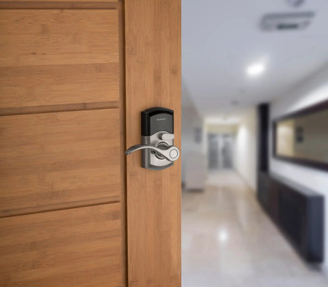 SmartCode 955 Pembroke Keypad Lever For Light Commercial Doors Keyless Entry Durable High Traffic Ready Satin Nickel Finish