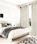Linen Blackout Curtains 84 Inch Long 100 Percent Light Blocking Thermal Insulated Drapes With Rod Pocket And Back Tab for living room installed