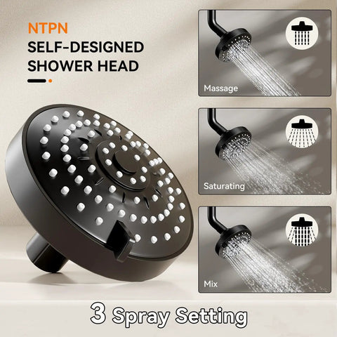 Luxury Dual Shower Head For Couples With Smooth High Pressure Spray Adjustable Angled Arms Matte Black Coating Built Straight For Couple Goals And Chill Spa Vibes In Any Modern Bathroom Setup