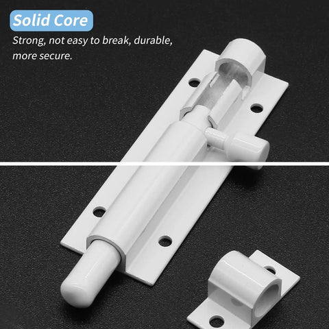 Built Tough 3 Inch Barrel Bolt Lock In Crisp White Heavy Duty Stainless Steel Slide Latch With Complete Mounting Hardware Rust Proof Security Bolt For Patio Gates Front Doors And Barn Sheds Solid 2 Pack