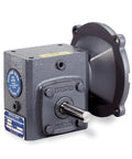 Top Shelf Right Angle Speed Reducer With 10 To 1 Gear Ratio And 5 Horsepower Input Capacity For No Sweat Motor Coupling Up To 175 RPM Output On A Durable Steel Housing close-up view of compact design.