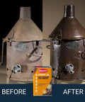 Before and after use of All In One Heavy Duty Rust Inhibitor For Metal And Wood And Paint Conditioner 34 Oz on metal machinery