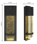 Outdoor Dusk To Dawn Wall Lights 2 Pack Black Anti Rust Exterior Waterproof Porch Lights With Bubble Crystal Glass for front door.