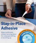 Showing adhesive being applied to Ultra Absorbent 23x36 Incontinence Underpads with Adhesive Strips for secure placement.
