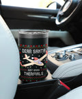 Christmas Glider Pilot Ugly Sweater Thermals Set With Soaring Stainless Steel Insulated Tumbler in car cup holder