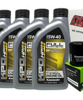 Premium Full Synthetic Oil Change Kit For Kawasaki Teryx KRX 1000 2020 2021 2022 2023 With 4 Quarts 5W40 Oil, K61027-500-01Q Oil Filter