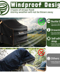 2 Pack All Weather Waterproof Patio Chair Covers For Wicker Swivel And Rocking Chairs Built Tough Outdoor Furniture Covers For Garden And Lawn 32 W X 37 D X 36 H with windproof design and straps illustration