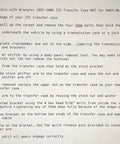 Installation instructions for Transfer Case Cable Shifter Kit For 231 Fits Wrangler TJ LJ 1997 2006 Easy Install