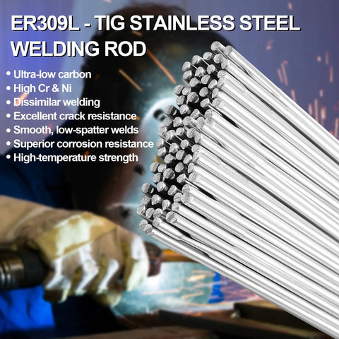 ER309L Stainless Tig Welding Rod 1/16 Inch By 39 Inch 2 Lb Pack Pro Grade Filler Wire For Stainless Welds High Strength Corrosion Resistant