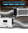 Go To 6 Inch Flexible Dehumidifier Duct Aluminum Foil Outlet installed on Remois X145 in crawlspace ventilation setup