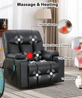 Extra Wide Lift Chair With Heat And Massage For Adults And Seniors in faux leather illustrating massage points in living room.
