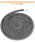 Stanbroil 1/4in x 84in graphite-impregnated fiberglass wood stove gasket rope coil (front view)