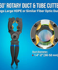 Rotary Duct And Tube Cutter For Large HDPE Ducts And Fiber Optic Lines Cuts 36 To 52 Millimeters With A Two Inch Maximum And Heavy Duty