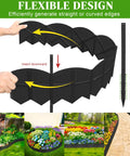 Person installing 20 Ft Black Garden Edging Border Set With 20 Stakes 7.8 Inch High Landscape Edging for neat garden borders.