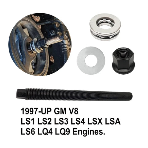 Pro Grade Must Have Harmonic Balancer Installation Tool For GM V8 LS Engines Including LS1 LS2 LS3 LS4 LSX LSA LS6 LQ4 LQ9 1997 And Up With Thrust Bearing And Wrench Included M12 X 1.75 Thread Size