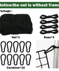 Heavy Duty Baseball Batting Cage Net 10x10x20 Feet With 10 Carabiners And 4 Tie Ropes Durable Nylon Indoor Outdoor Training Net