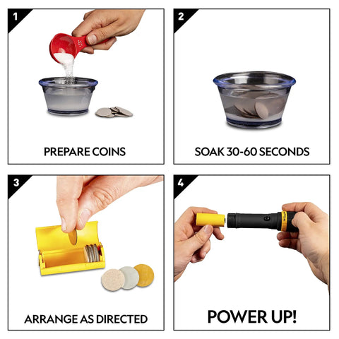 Battery Making Science Kit For Kids DIY Potato Clock And Coin Powered Flashlight Hand On STEM Projects Learn Electricity With Easy Experiments At Home Hands On Learning For Curious Kids, coin prep and flashlight parts