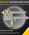 Beefed Up Complete Pump Head With Unloader And Thermal Relief Valve For Pressure Washer Replacement Kit Fits SRMW2.3G28 SRMW2.4G28
