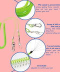 Bird Diaper Harness With Leash For Outdoor Fun featuring TPU-coated green spiral leash with 360 rotation hooks.