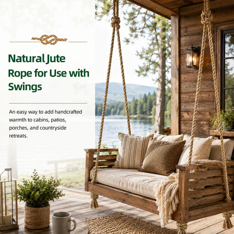 Natural Three Quarter Inch Jute Rope One Hundred Feet Thick Manila Hemp For Crafts Nautical Decor Railings Hammocks