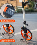 QERTYHKK Measuring Wheel Distance Measurement Tools Mechanical with orange wheel, one button reset, and upgrade bracket design.