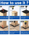 Installation guide for Beefy 4 Pack Wood Post Plate Connector For Decks And Fences, showing step-by-step fastening process.
