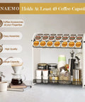 Large Capacity K Cup Holder And Coffee Pod Organizer For Home Office And Kitchen Counter Storage Holds 28 Pods On Top Plus Space For Extra Cups And Accessories Keeps Your Coffee Bar Neat And Ready For Busy Mornings