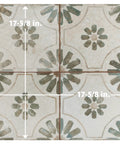 Blume Sage Ceramic Floor And Wall Tile 17.63 In Square Glazed With Subtle Texture And Low Sheen for indoor use, 17-5/8 in size